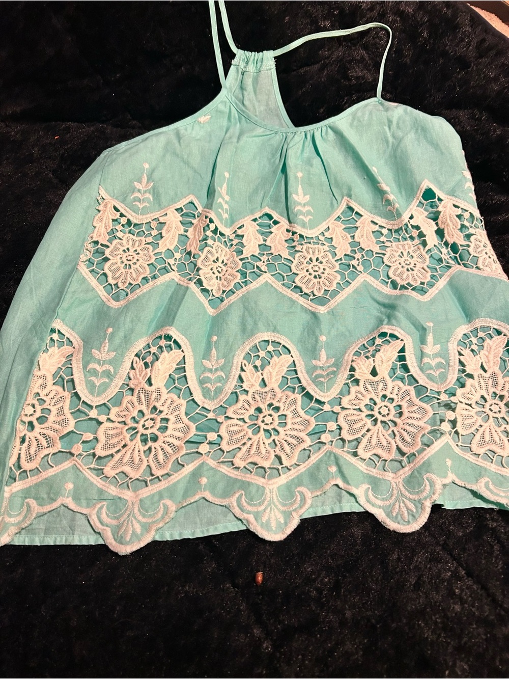Women’s Mint Lace-Trim Camisole Halter Top